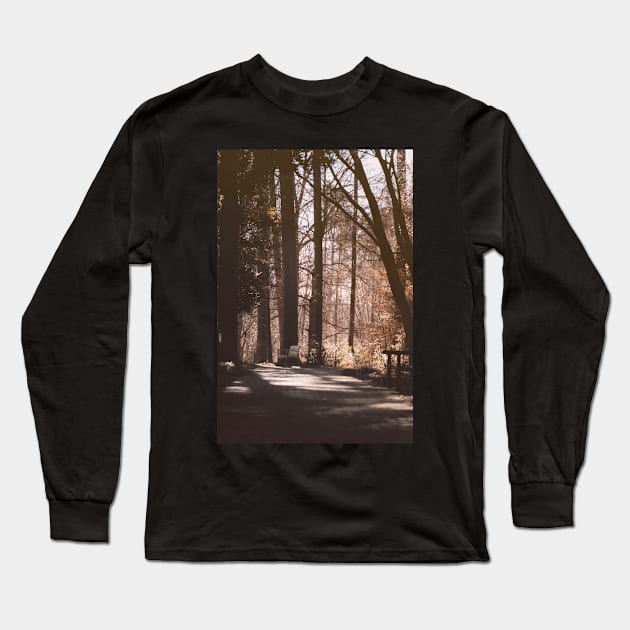 Sit and Dream on a Path in the Woods Long Sleeve T-Shirt by themarementality